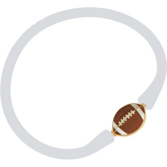 White Silicone Football Bracelet