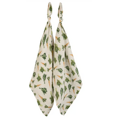 Fresh Veggies Organic Cotton Muslin Two-Piece Burp Cloth Set