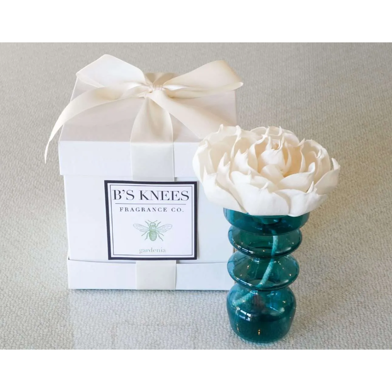 Gardenia Contempo Diffuser with a Forest Green Vase
