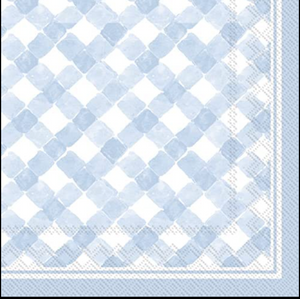 Blue Gingham Cocktail Napkin 