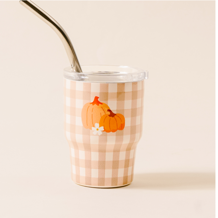 Pumpkin Gingham 2 oz Tiny Tumbler