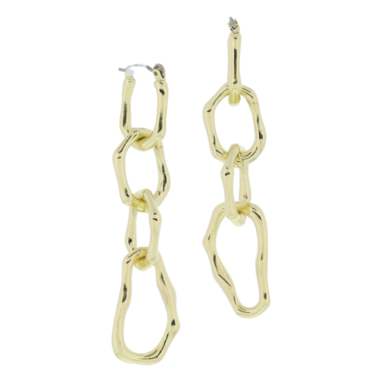 Gold Abstract Chain Links Earrings