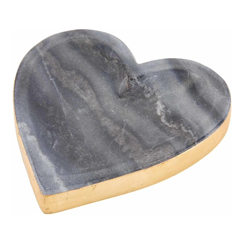 Gold Edge Marble Heart Tray Trinket Dish