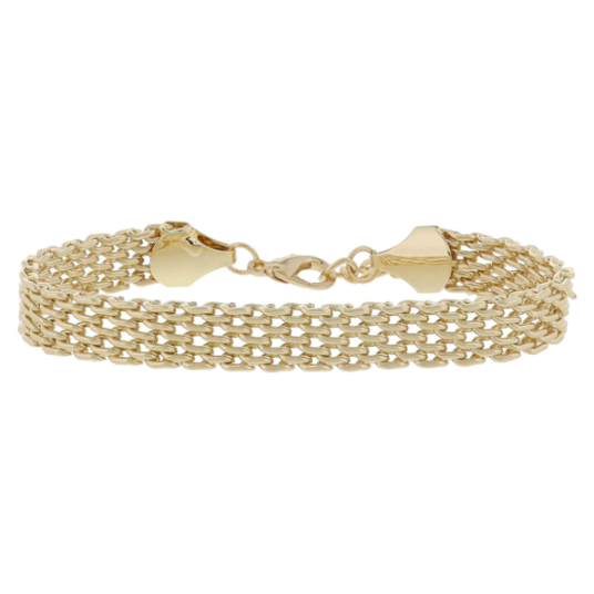 Gold Mesh Band Chain Bracelet