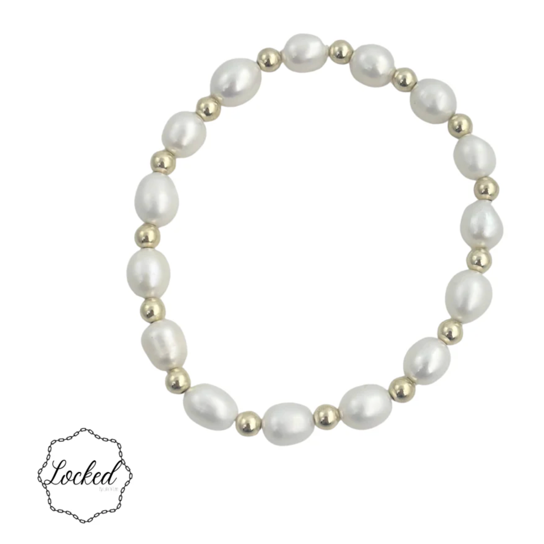 Natural Pearl Pattern Beaded Bracelet 4mm Gold Filled & 6mm
