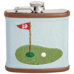 Golf Embroidered Icon Flask