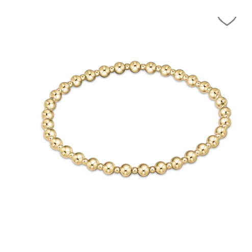 classic grateful pattern 4mm bead bracelet - gold