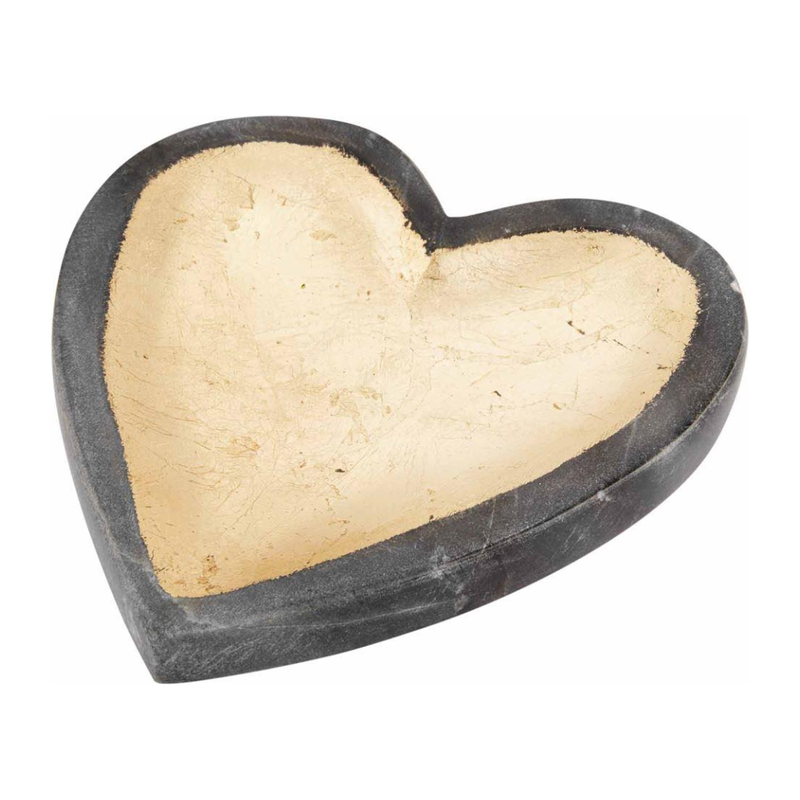 Gray Marble Foil Heart Tray Trinket Dish