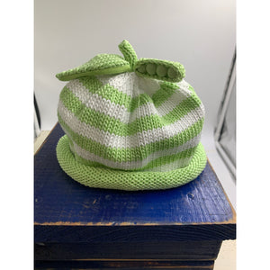 Green Stripe Sweet Pea Baby Hat