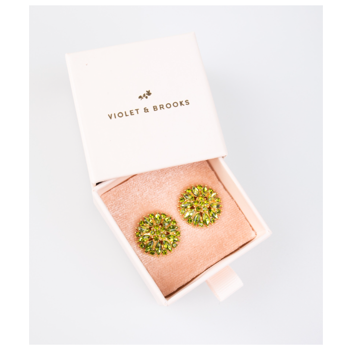 Green Glam Post Earring 