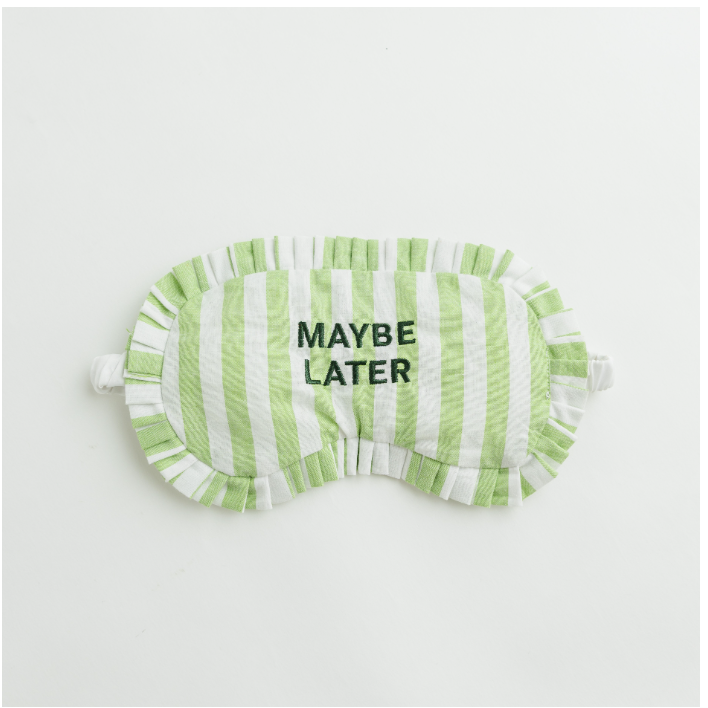 Green Striped Sleep Mask 