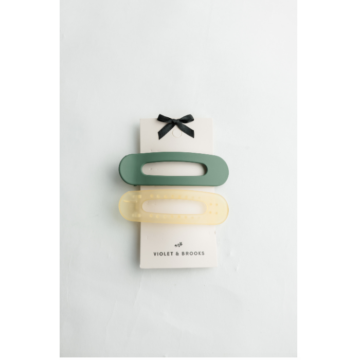 Green and Yellow Banana Clip Pair