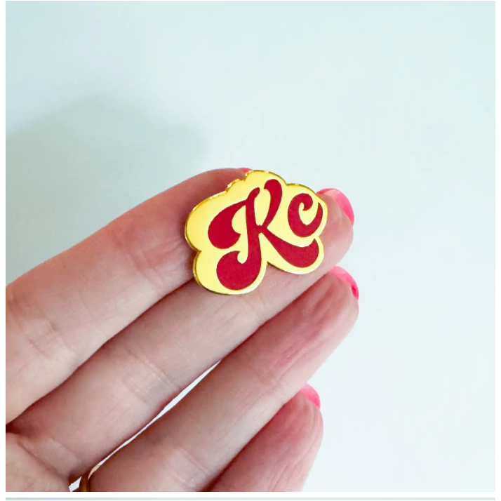 Red and Yellow Groovy KC Pin