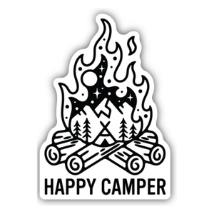 Happy Camper Campfire Sticker