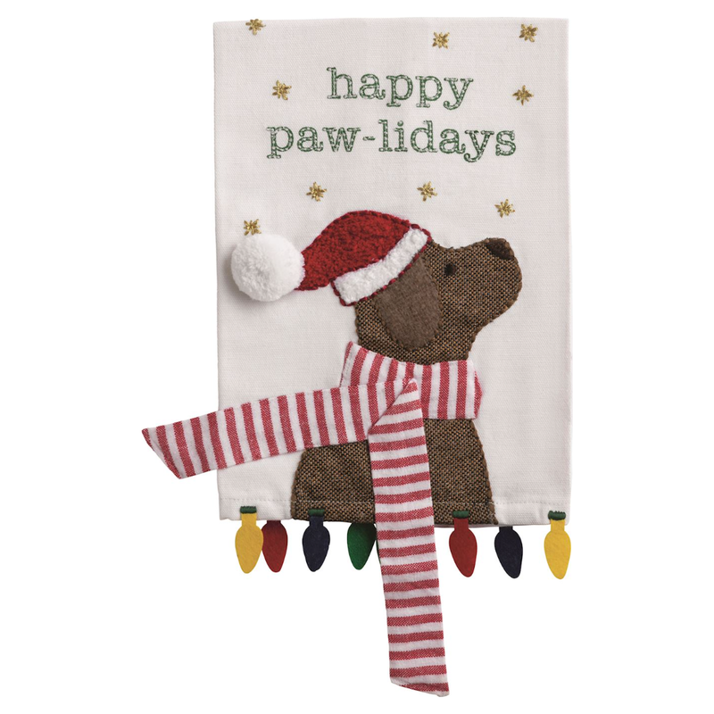 Happy Paw-lidays Tea Towel