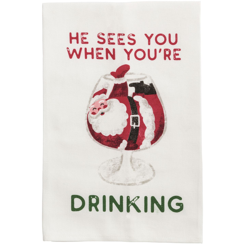 He Sees you When You're  Drinking