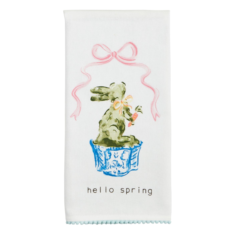 Hello Spring Topiary Tea Towel