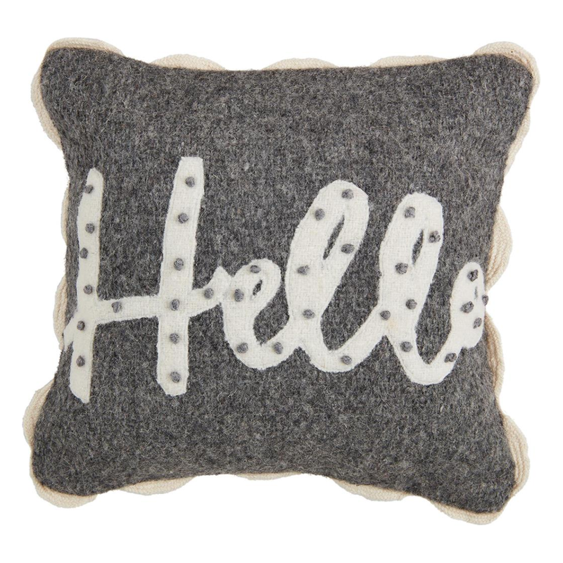 Hello Felted Mini Pillow