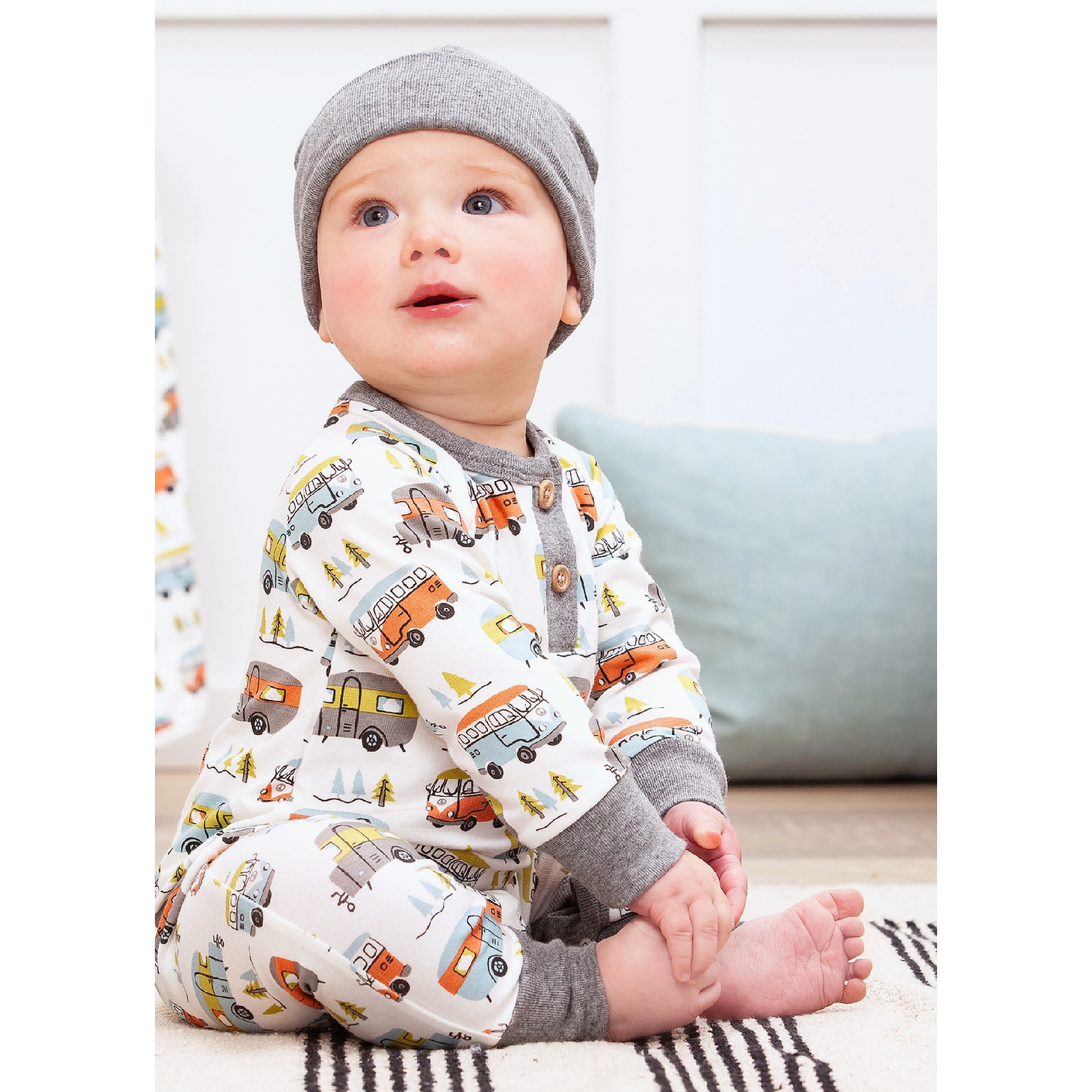 Happy Camper Henley Romper