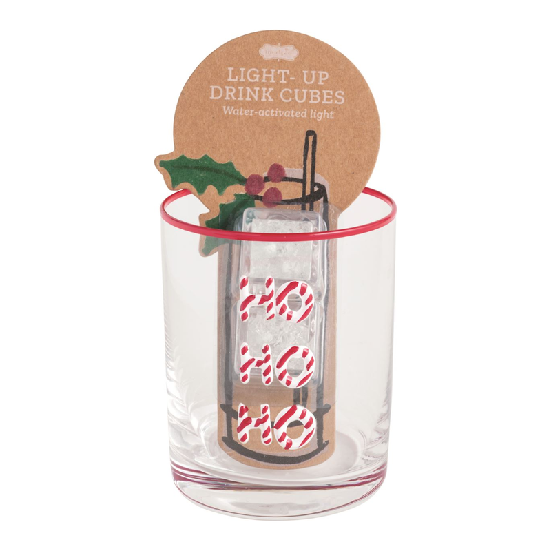 Ho Ho Ho Glass and Light Up Cube Set