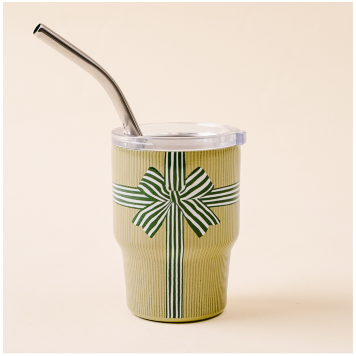 Holiday Gift Bow Green  2 oz Tiny Tumbler 