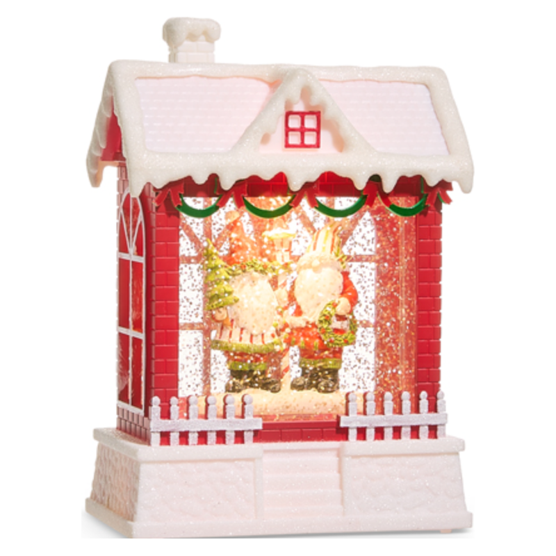 Holly-Day Santa Gnomes Lighted Water Chalet