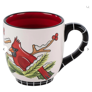 Holly Branch Red Bird Mug Front