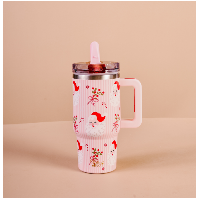 20 oz Lifestyle Flip Straw Tumbler-Holly Jolly San
