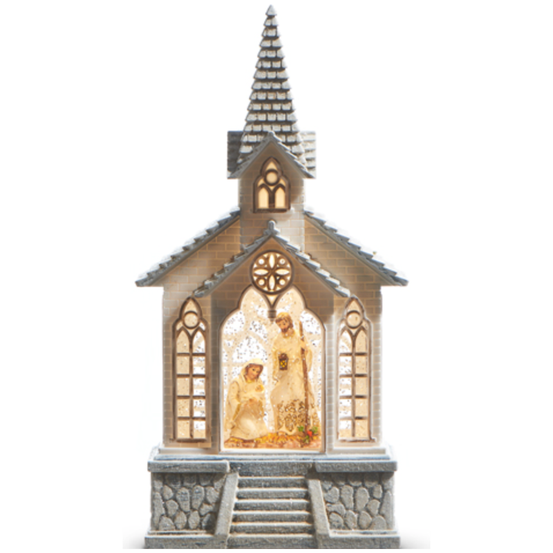 Holy Family Musical Lighted Water Church