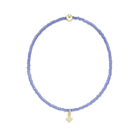 eNewton Hope Classic Bright Blue Bracelet Signature Cross Small Gold Charm