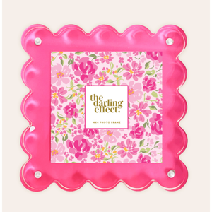 Hot Pink Square Scalloped Acrylic Frame