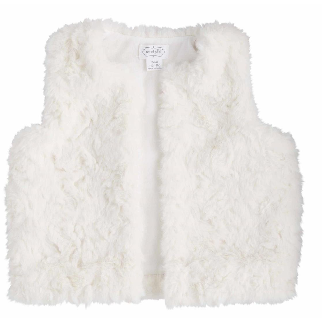 Ivory fur shop vest