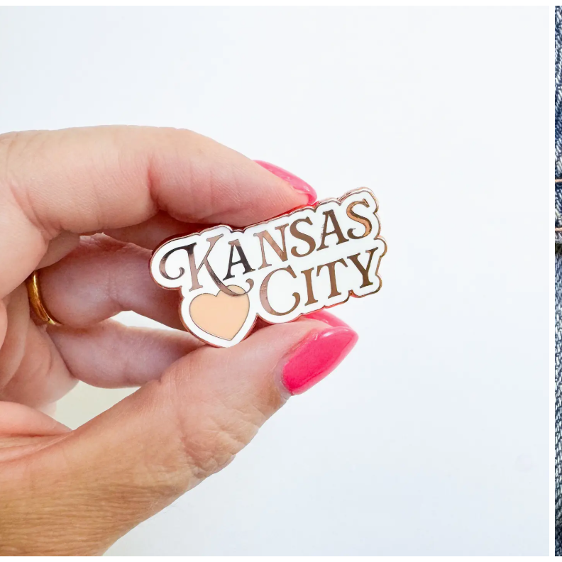 Rose Gold  Kansas City Vintage Heart Pin 