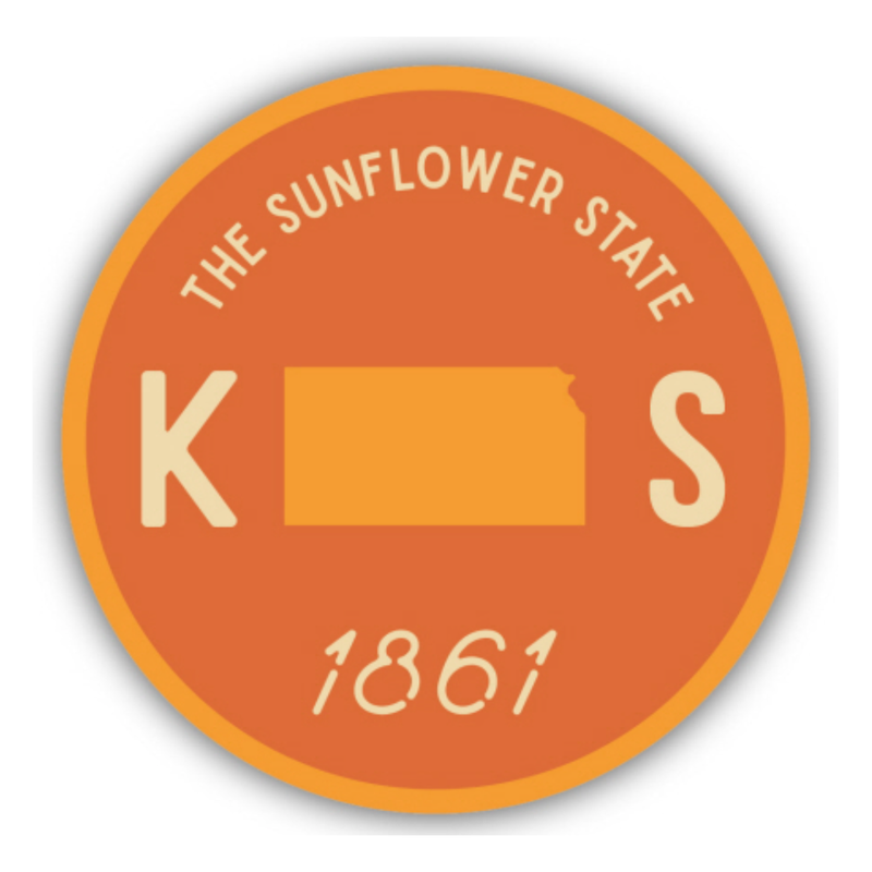 Kansas The Sunflower State Sticker