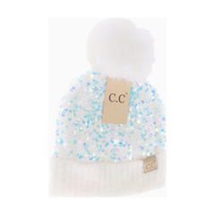 White Sequin Kids Hat