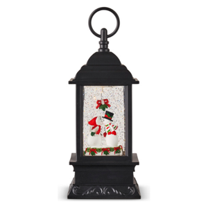 Kissing Snowmen Animated Lighted Water Lantern