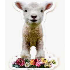 Lamb with Flowers Sticker