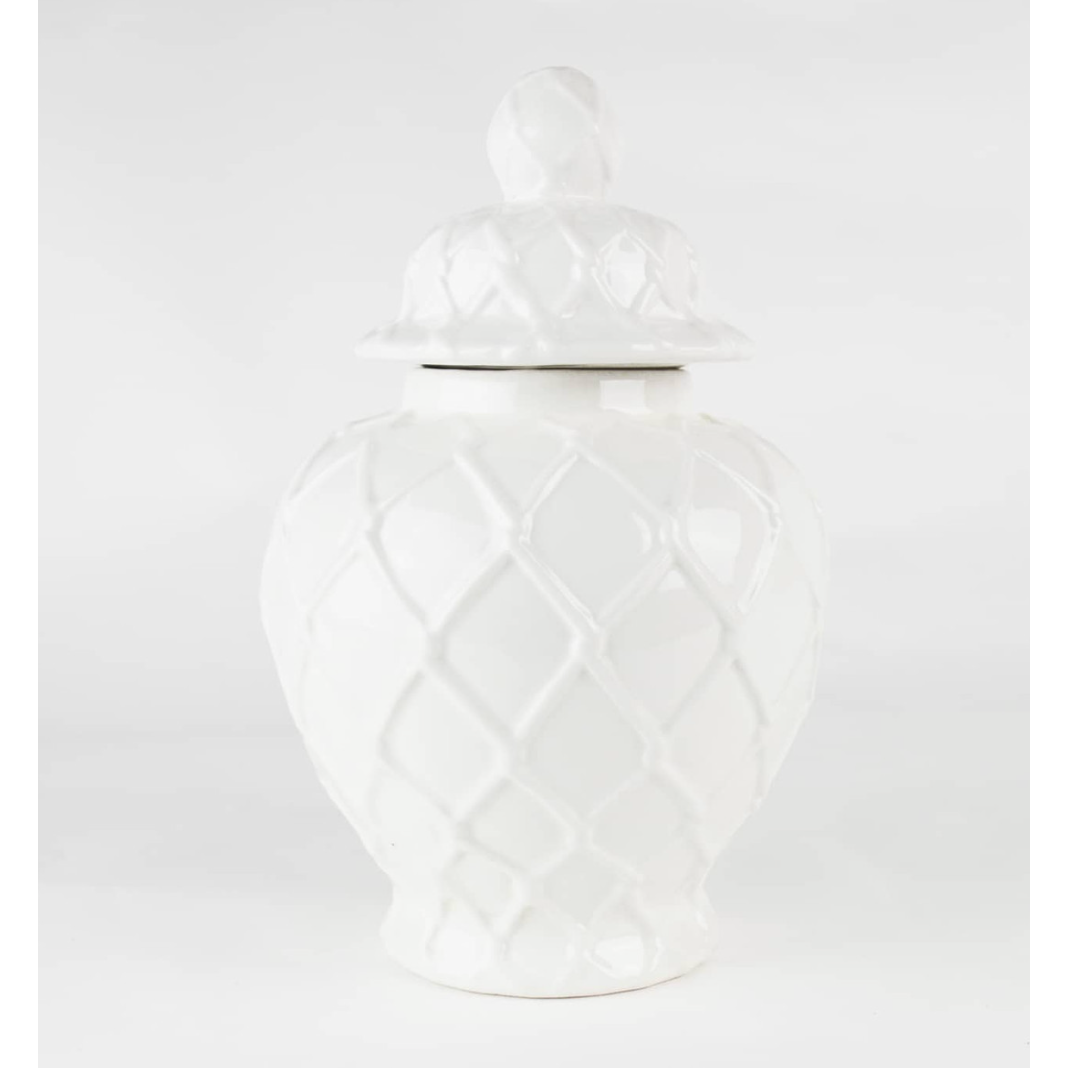 White Large Ginger Jar