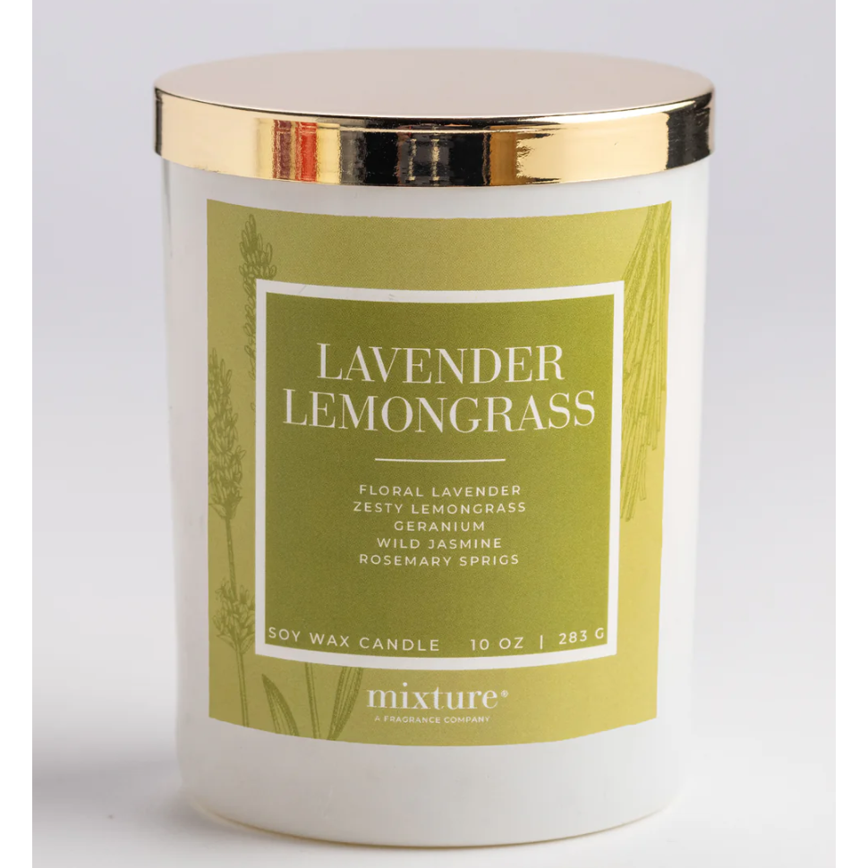 Lavender Lemongrass 10 oz Candle with Lid