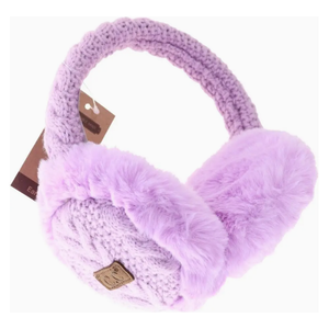 Lavender Cable Knit Earmuffs