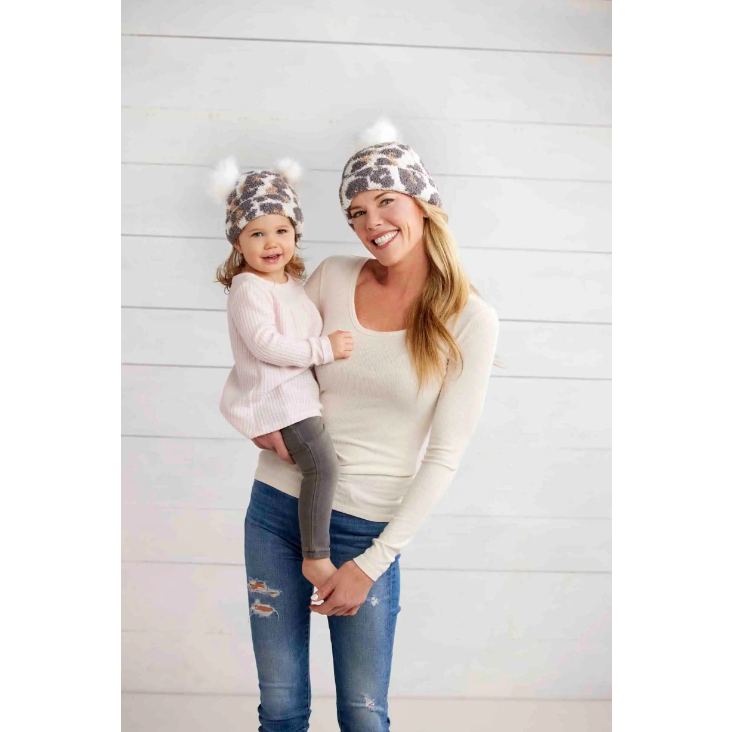 Leopard Matching Leopard Beanie Set