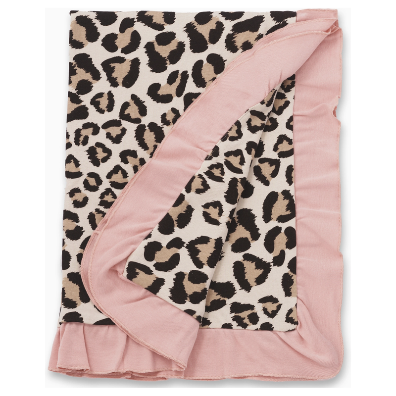 Leopard Pink Stroller Blanket