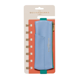 Light Blue & Green Vegan Leather Pen Pouch