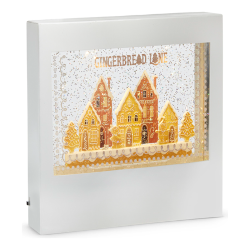 Lighted Gingerbread Lane Water Window