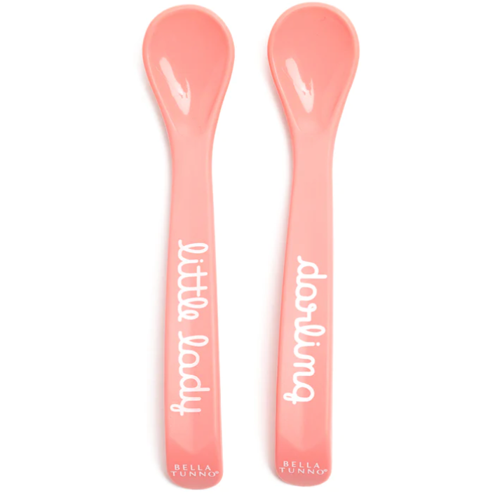 Silicone spoon set, long - Sebra Eat - Blossom pink