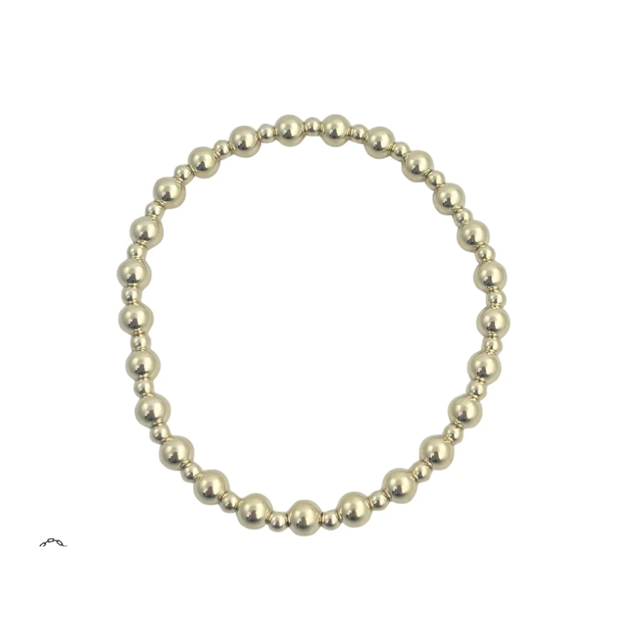 Gold Filled Beaded Patterned Bracelet three 3mm and 5mm