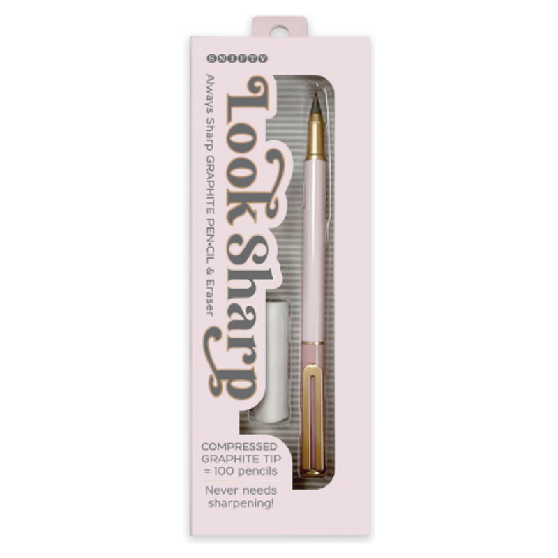 Look Sharp Pencil & Eraser Set - Blush