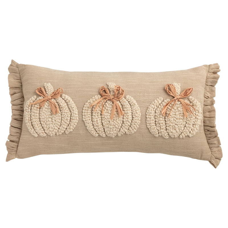 Lumbar White Pumpkin Pillow