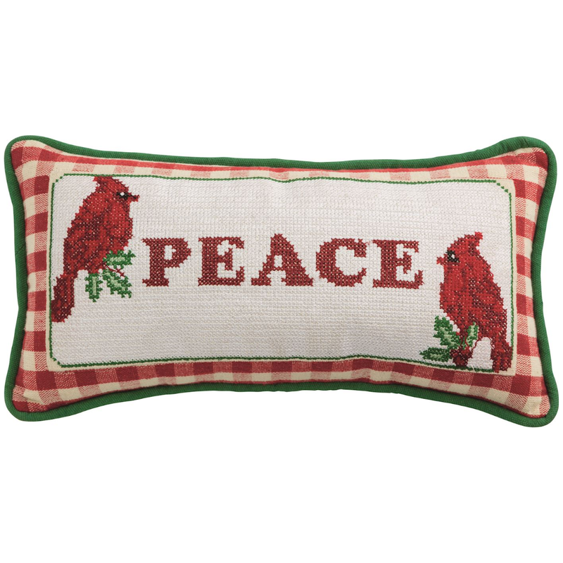 Lumbar Peace Cardinal Needlepoint Pillow