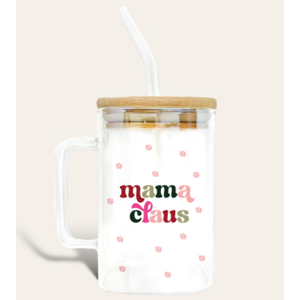 Mama Claus Square Glass Cup